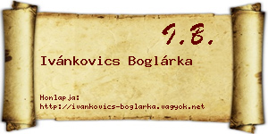 Ivánkovics Boglárka névjegykártya